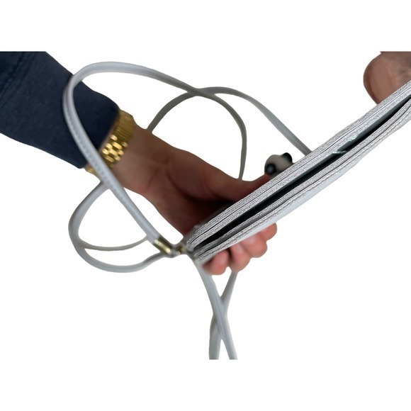 EUC Cat Lanyard Crossbody Light Grey w/ Brown & Black Ears & Squishmallow Charm - Picture 7 of 10